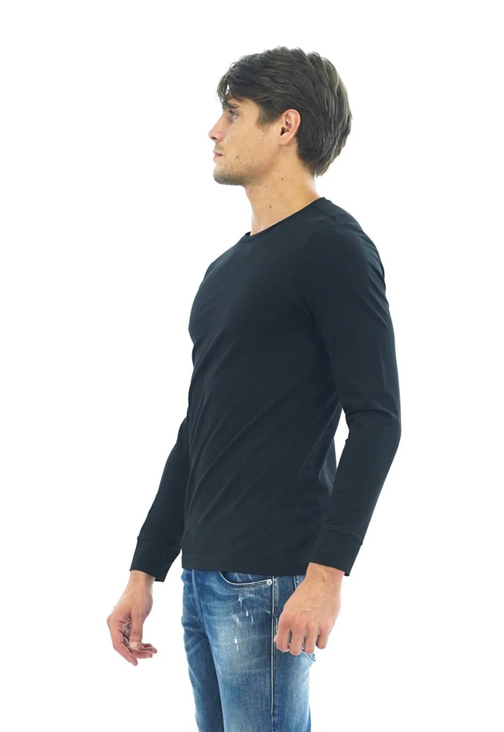טי שירט לייקרה ארוכה הדפס תמונה בצד גברים - Image 2