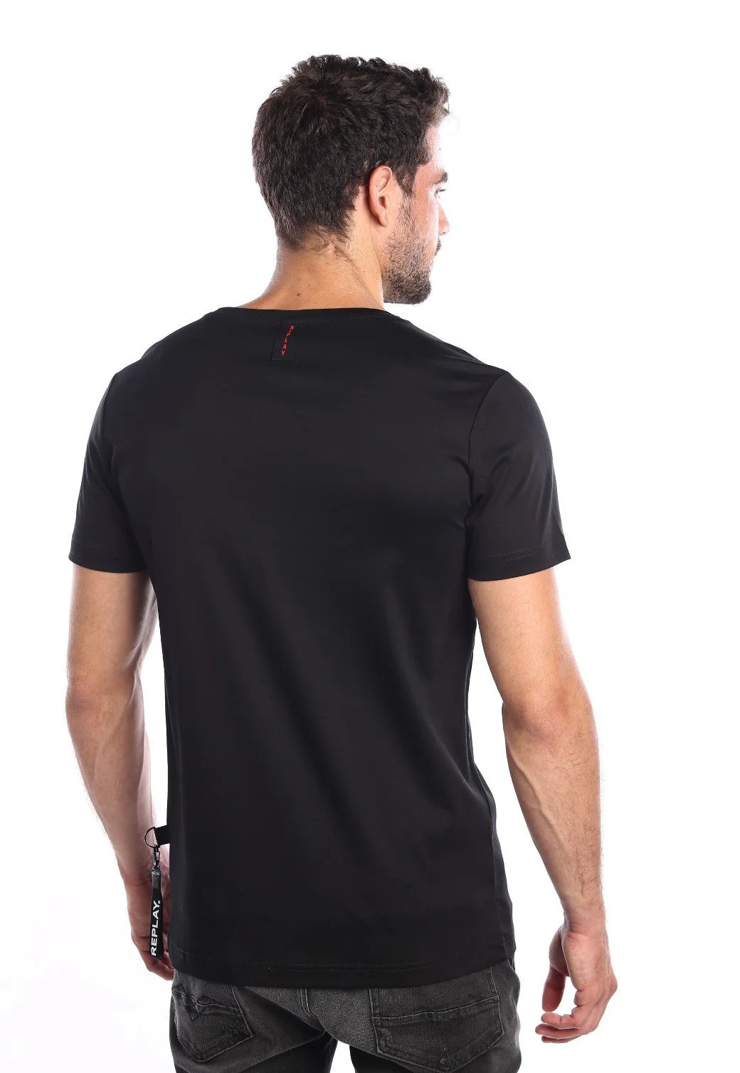 טי שירט קצרה עם מחזיק מפתחות נשלף גברים - Image 3
