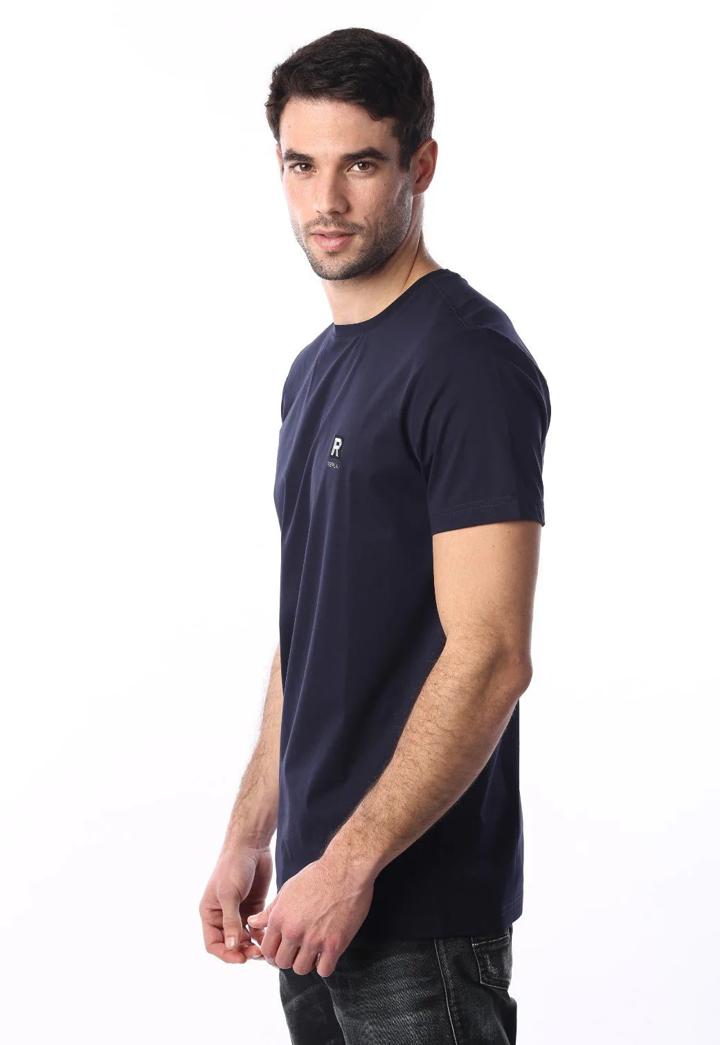 טי שירט קצרה עם לוגו R גברים - Image 2