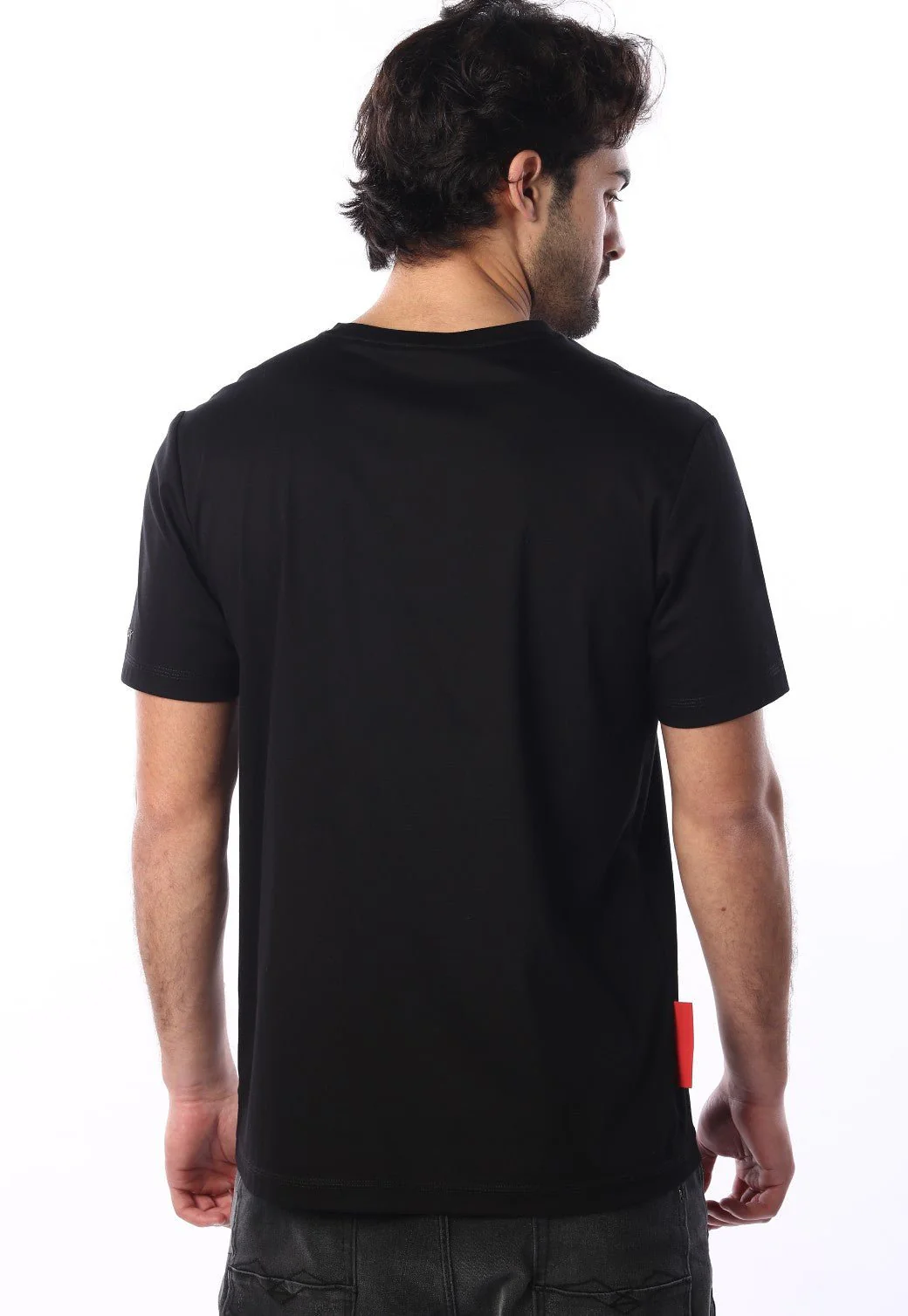 טי שירט קצרה לוגו מטאלי בשרוול גברים - Image 3