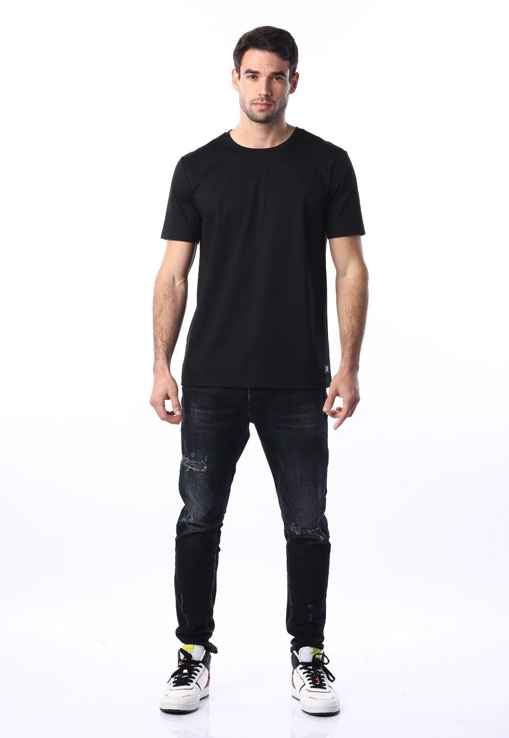 טי שירט מפתח עגול קצרה גברים - Image 4