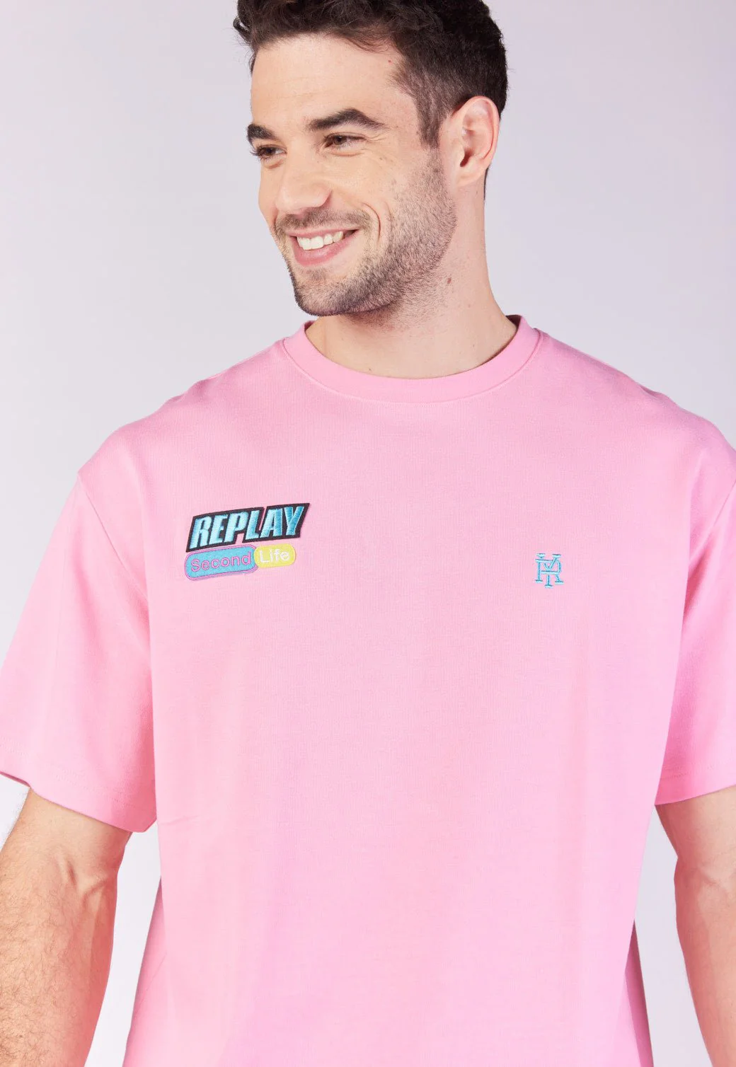 טי שירט אוברסייז עם לוגו גברים - Image 4