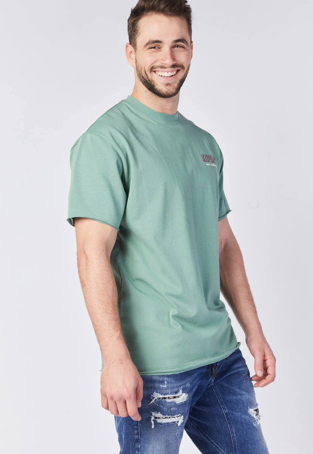 טי שירט רחבה עם לוגו גברים - Image 6