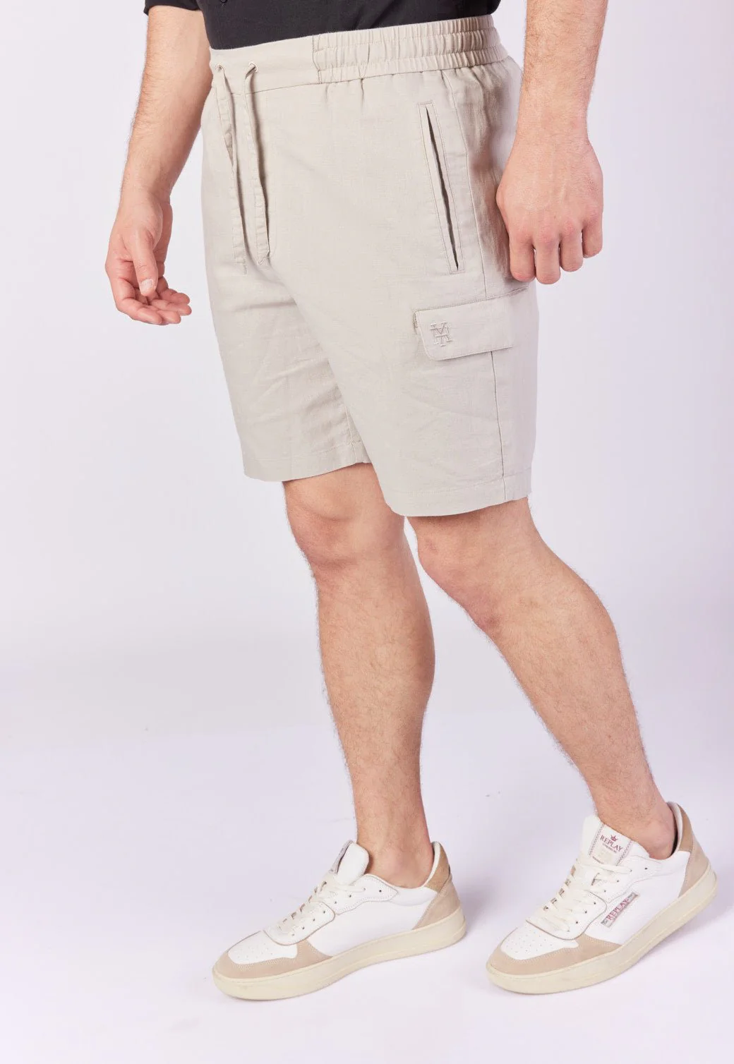מכנסי פשתן קצרים גברים - Image 2