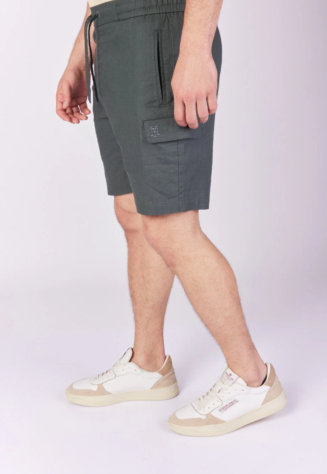מכנסי פשתן קצרים גברים - Image 2