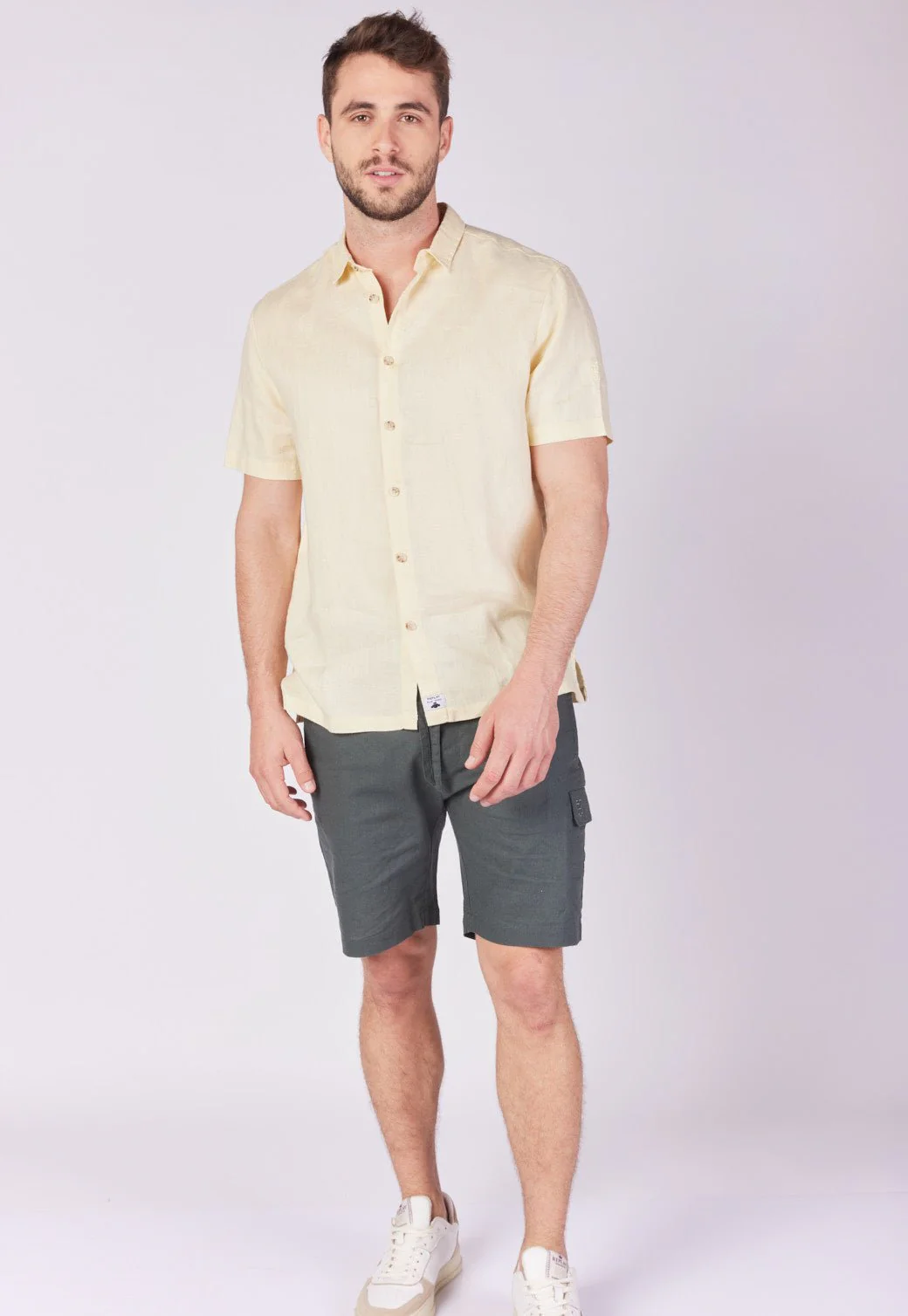 מכנסי פשתן קצרים גברים - Image 4