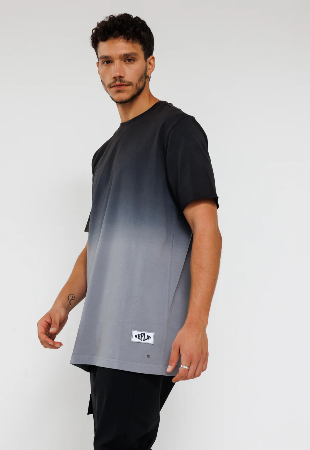טי שירט קצרה עם לוגו גברים - Image 4