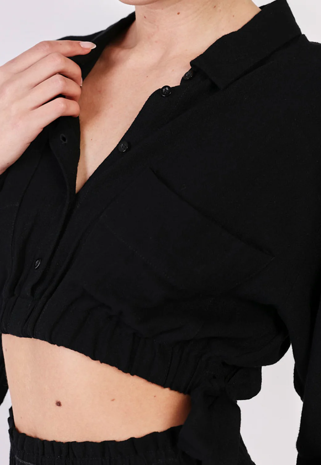 חולצת פשתן מכופתרת Rayon נשים - Image 5