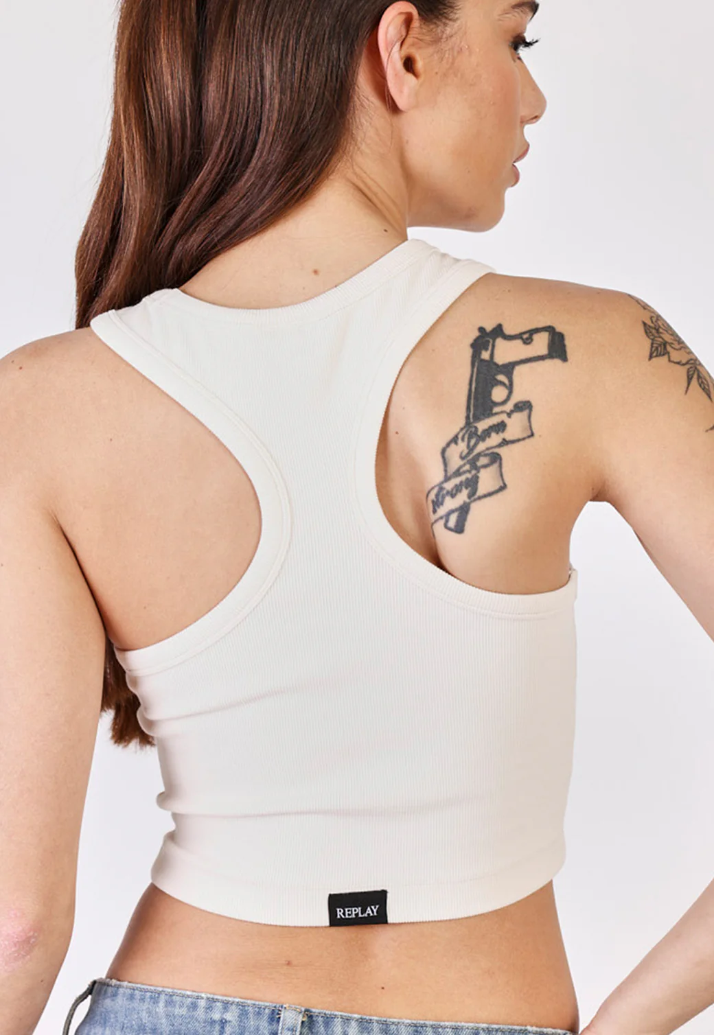 גופיית בייסיק Crop Rib נשים - Image 3