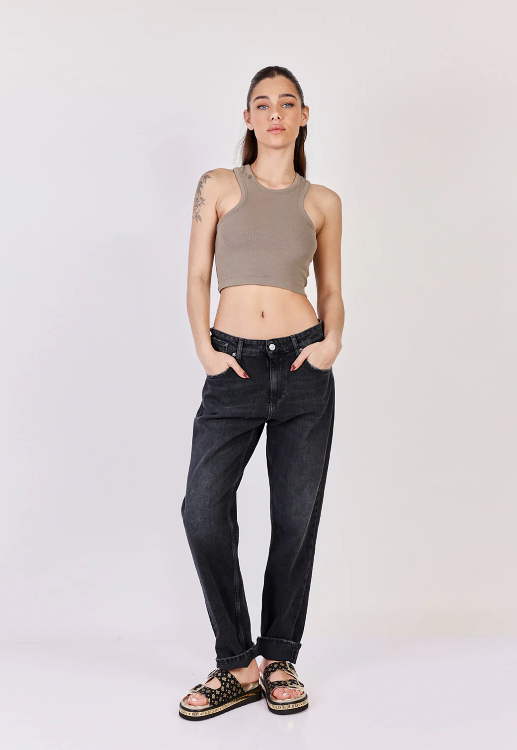 גופיית בייסיק Crop Rib נשים - Image 5