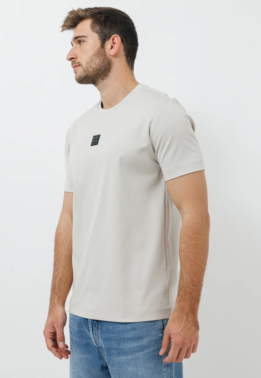טי שירט לגברים בצבע אבן - Image 4