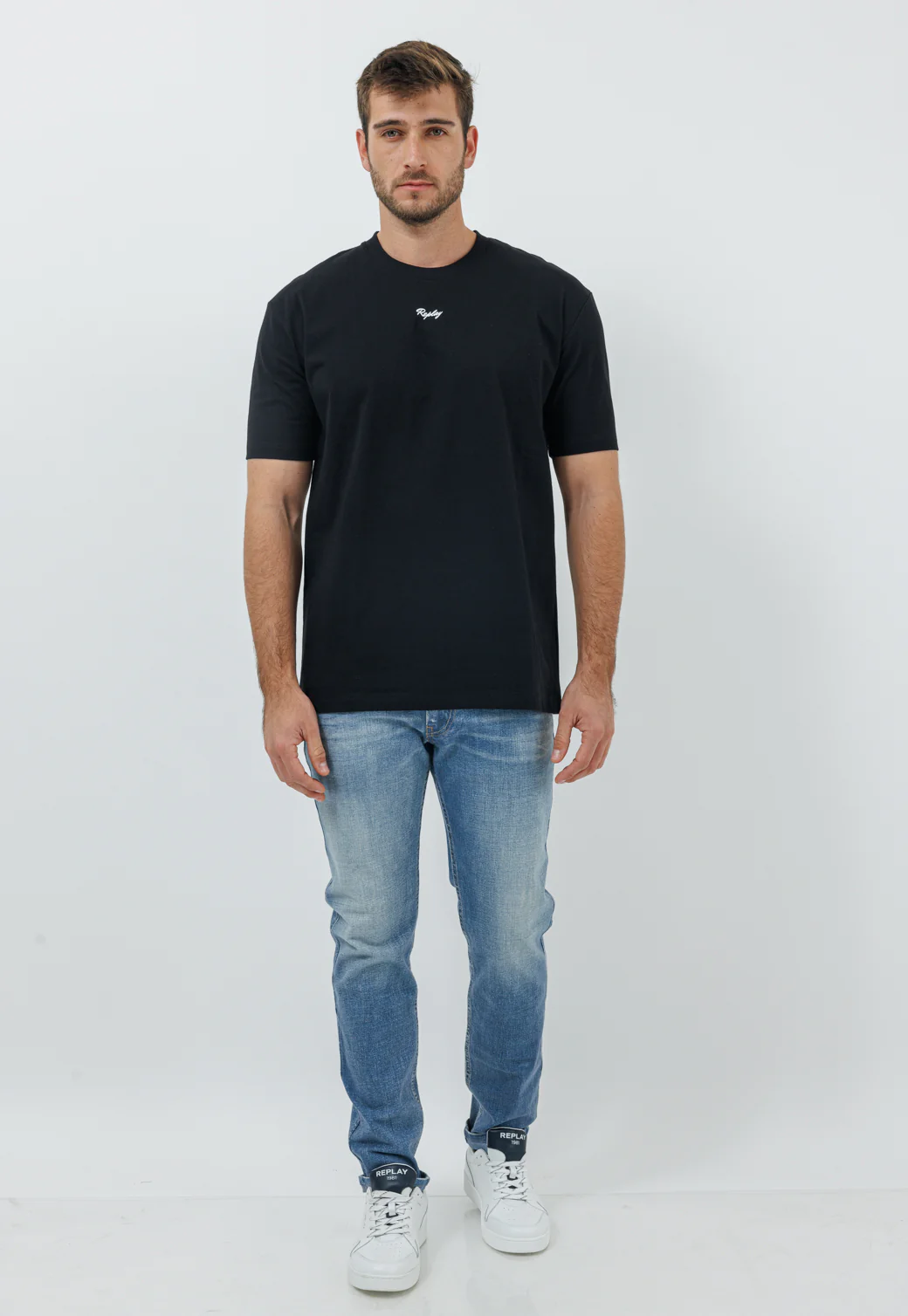 טי שירט עם כיתוב בגב לגברים - Image 4