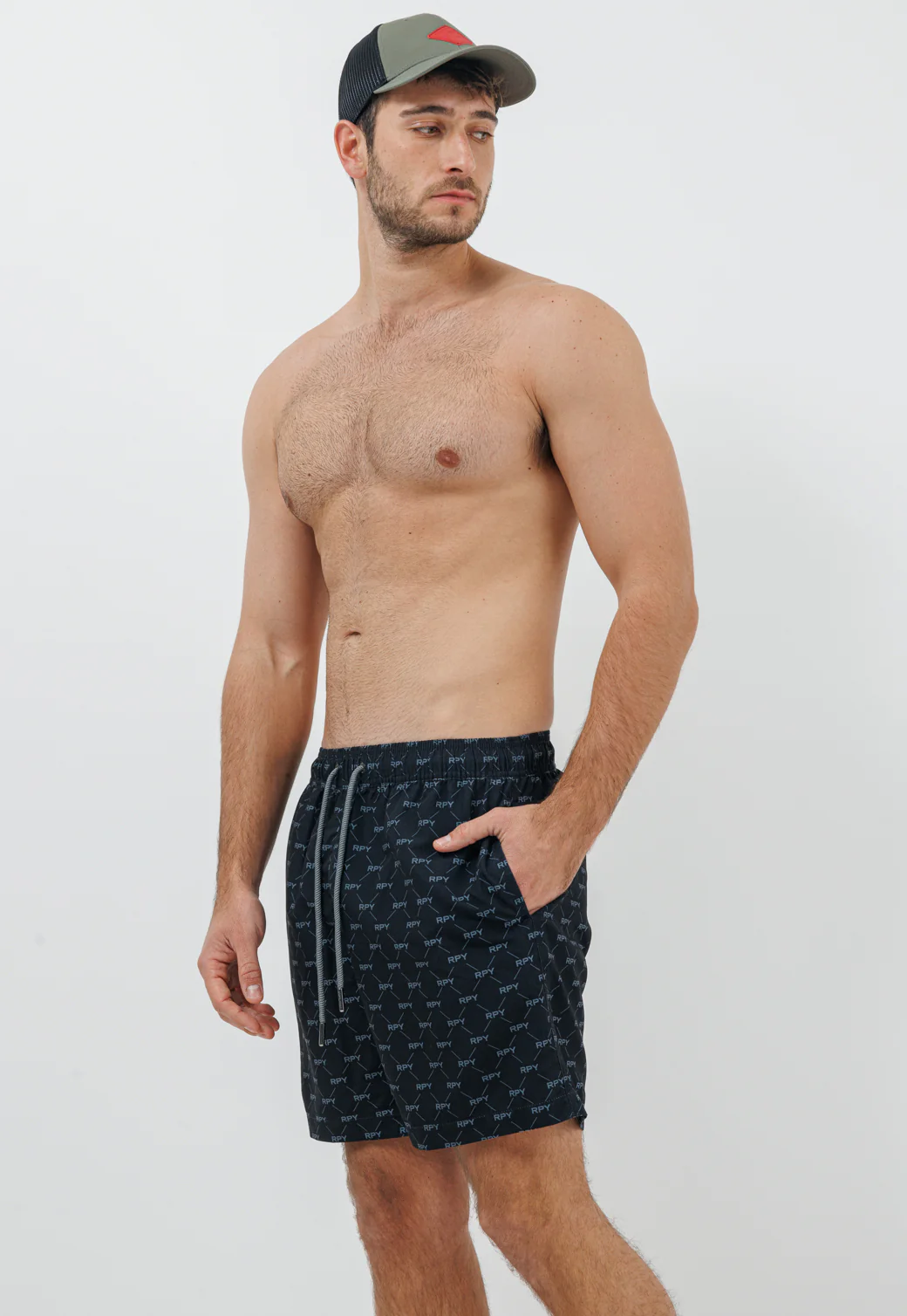 בגד ים לגברים בצבע שחור עם הדפס - Image 6