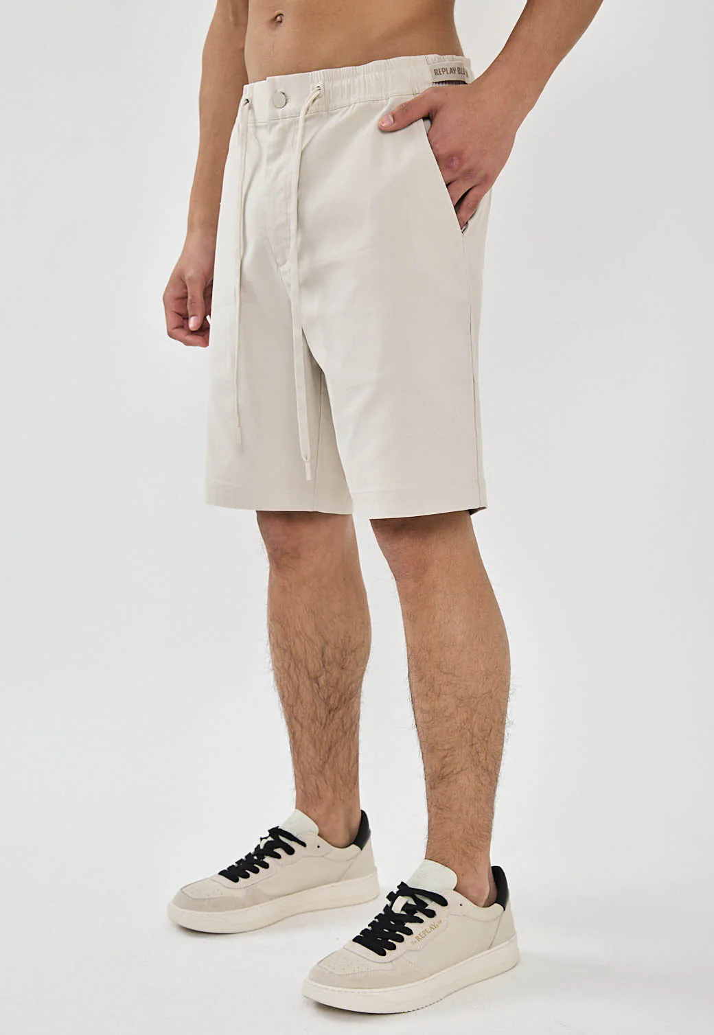 מכנסיים קצרים לגברים בצבע אבן RAYON