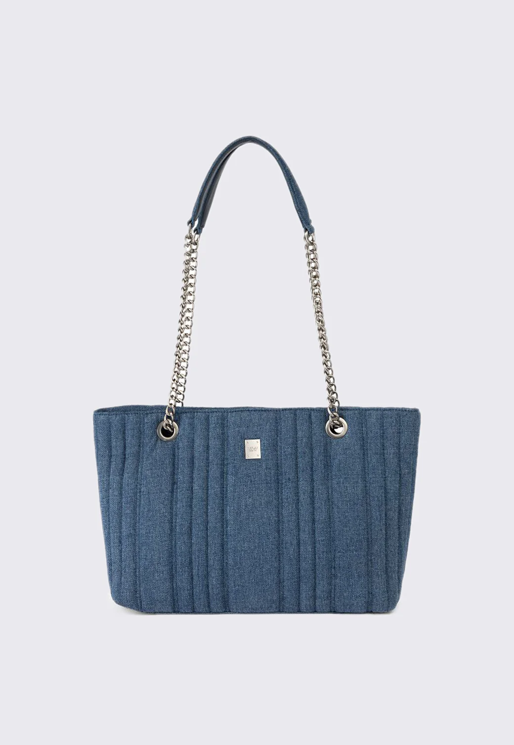 תיק Tote דנים לנשים בצבע כחול