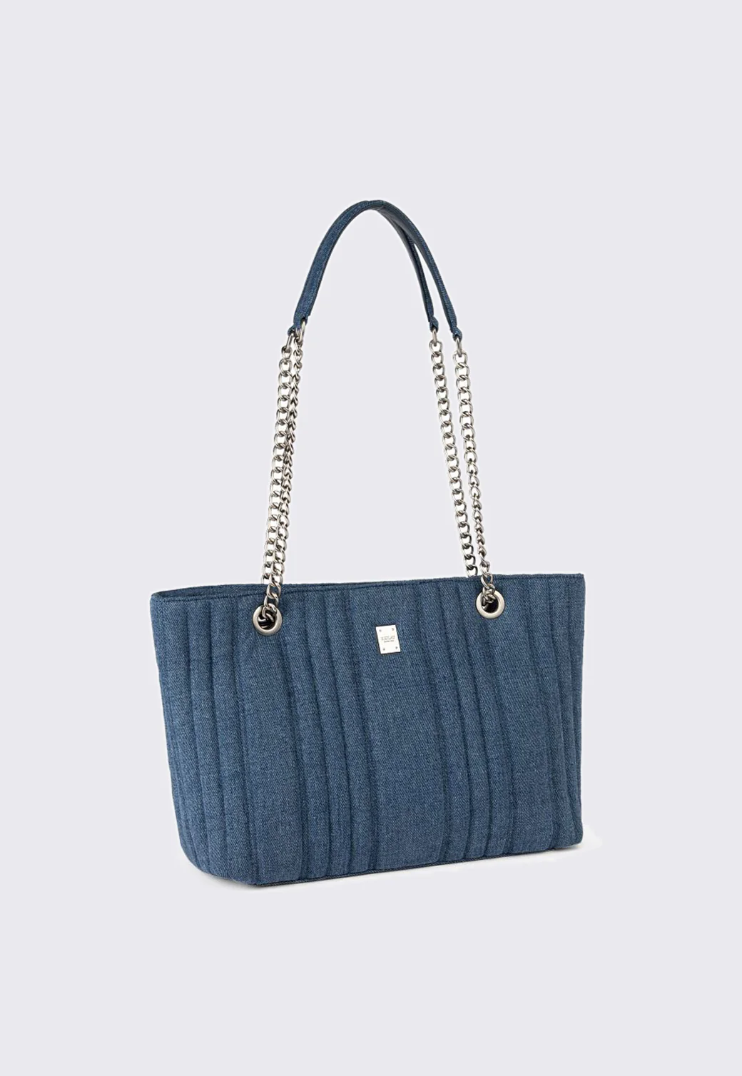 תיק Tote דנים לנשים בצבע כחול - Image 2
