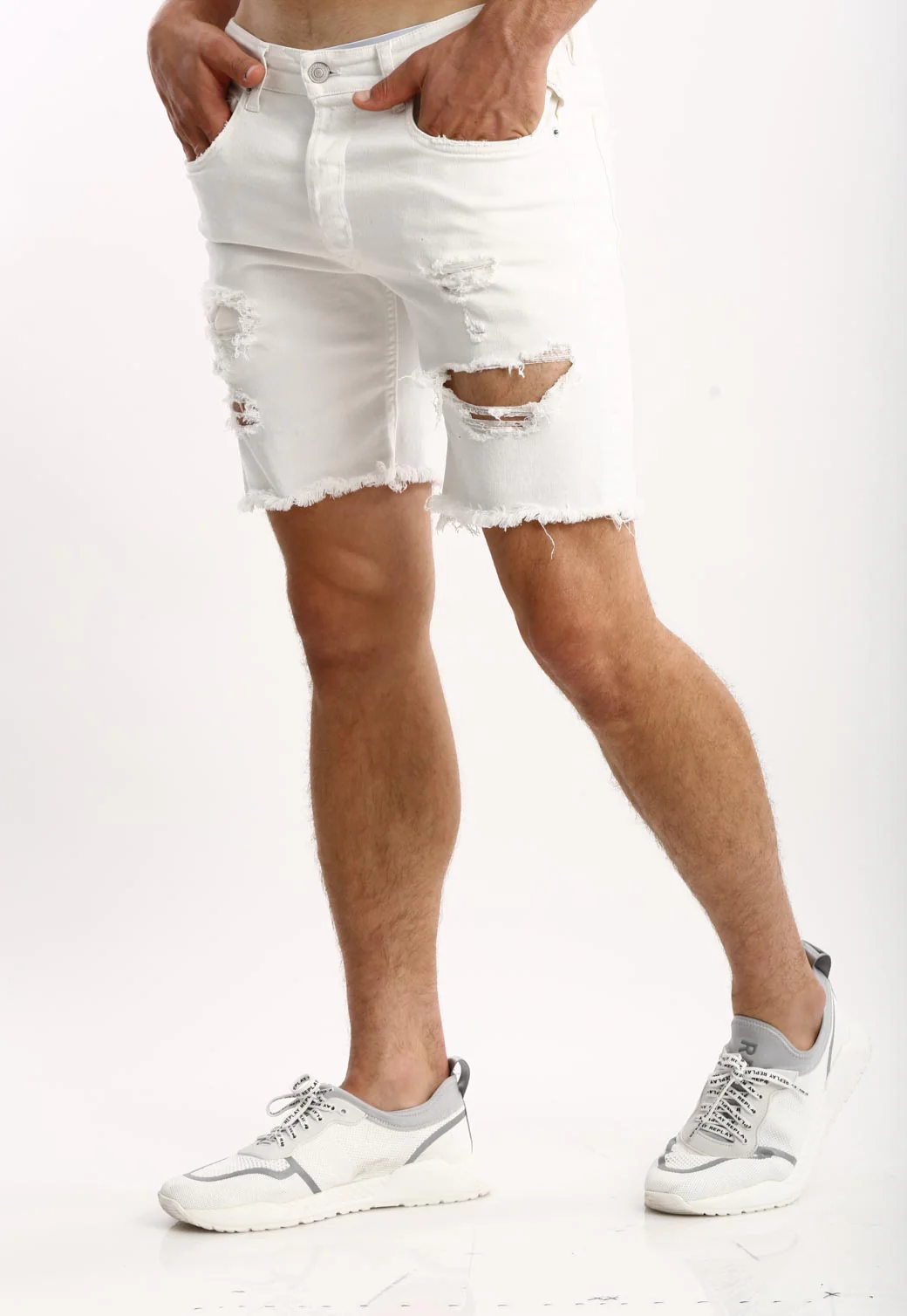 ג'ינס ברמודה עם קרעים גברים - Image 2