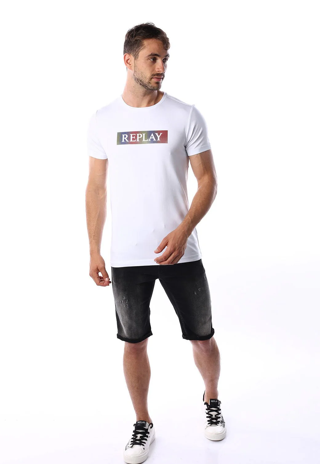 ג'ינס ברמודה עם שפשוף לגברים - Image 2