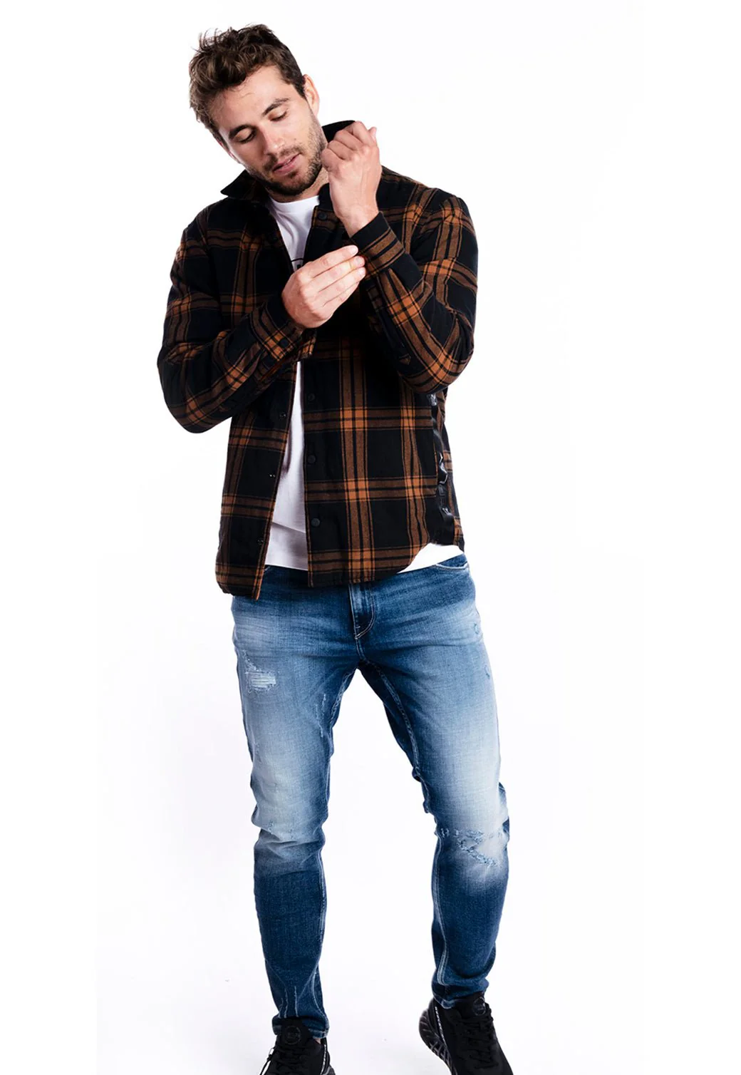 חולצה מכופתרת עם הדפס גברים - Image 5