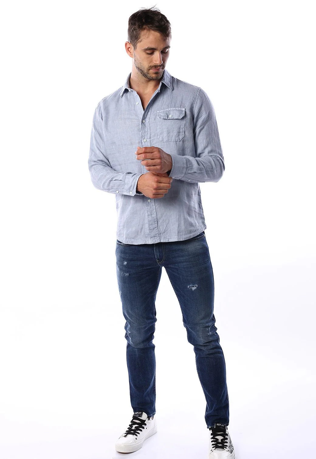 חולצה מכופתרת גברים - Image 2