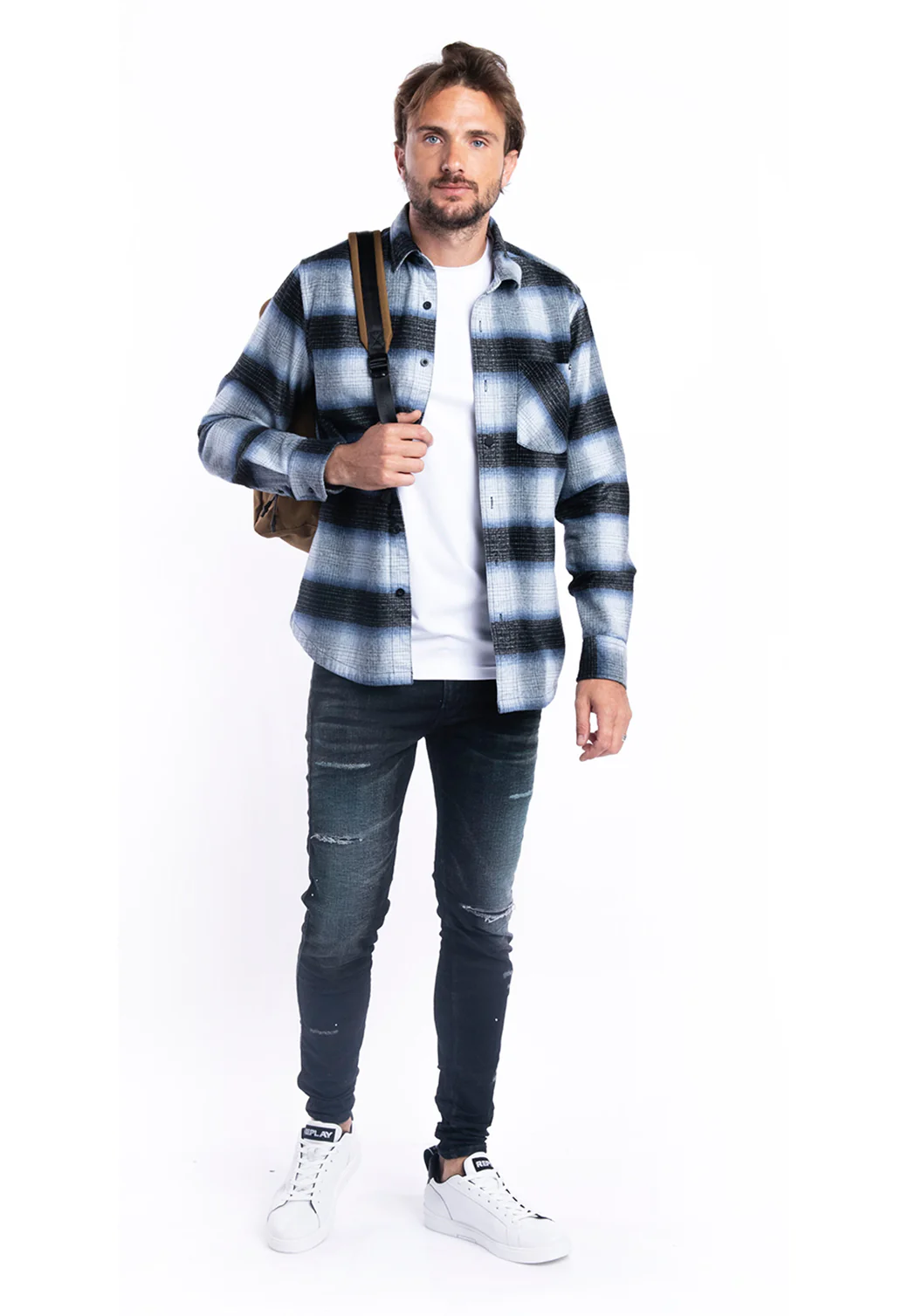 חולצה מכופתרת עם הדפס גברים - Image 4