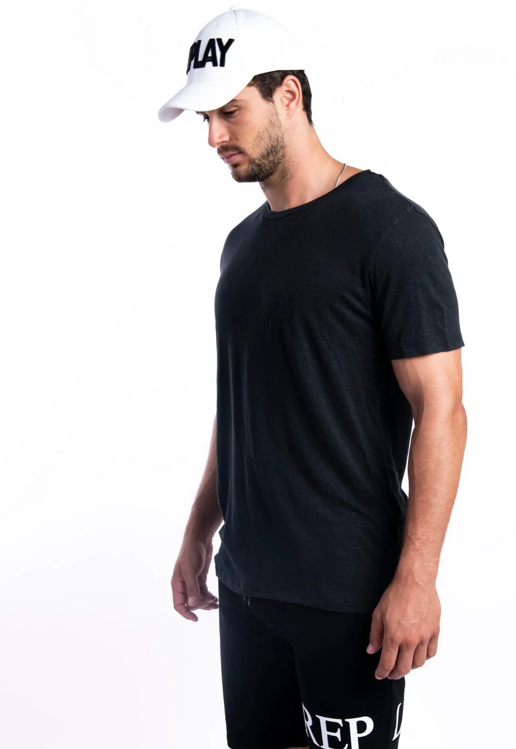 טי שירט פשתן קצרה גברים - Image 2