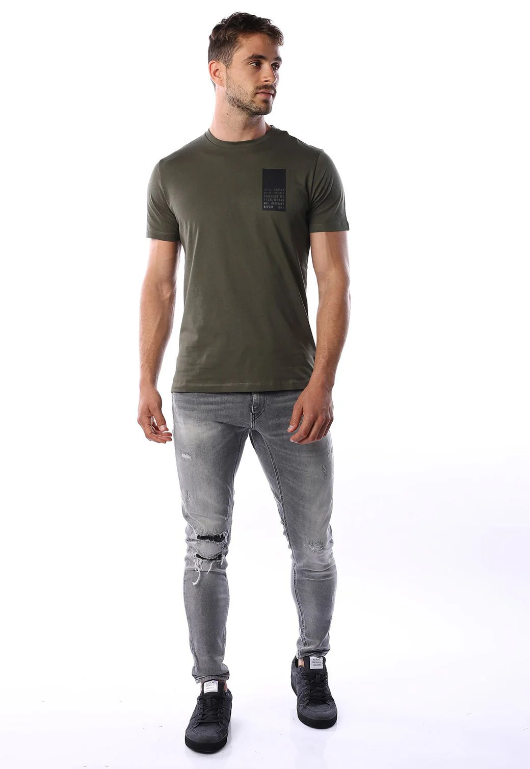 טי שירט קצרה מכותנה עם לוגו גברים - Image 4