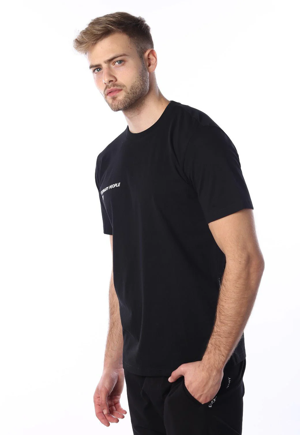 טי שירט קצרה מכותנה עם לוגו גברים - Image 2