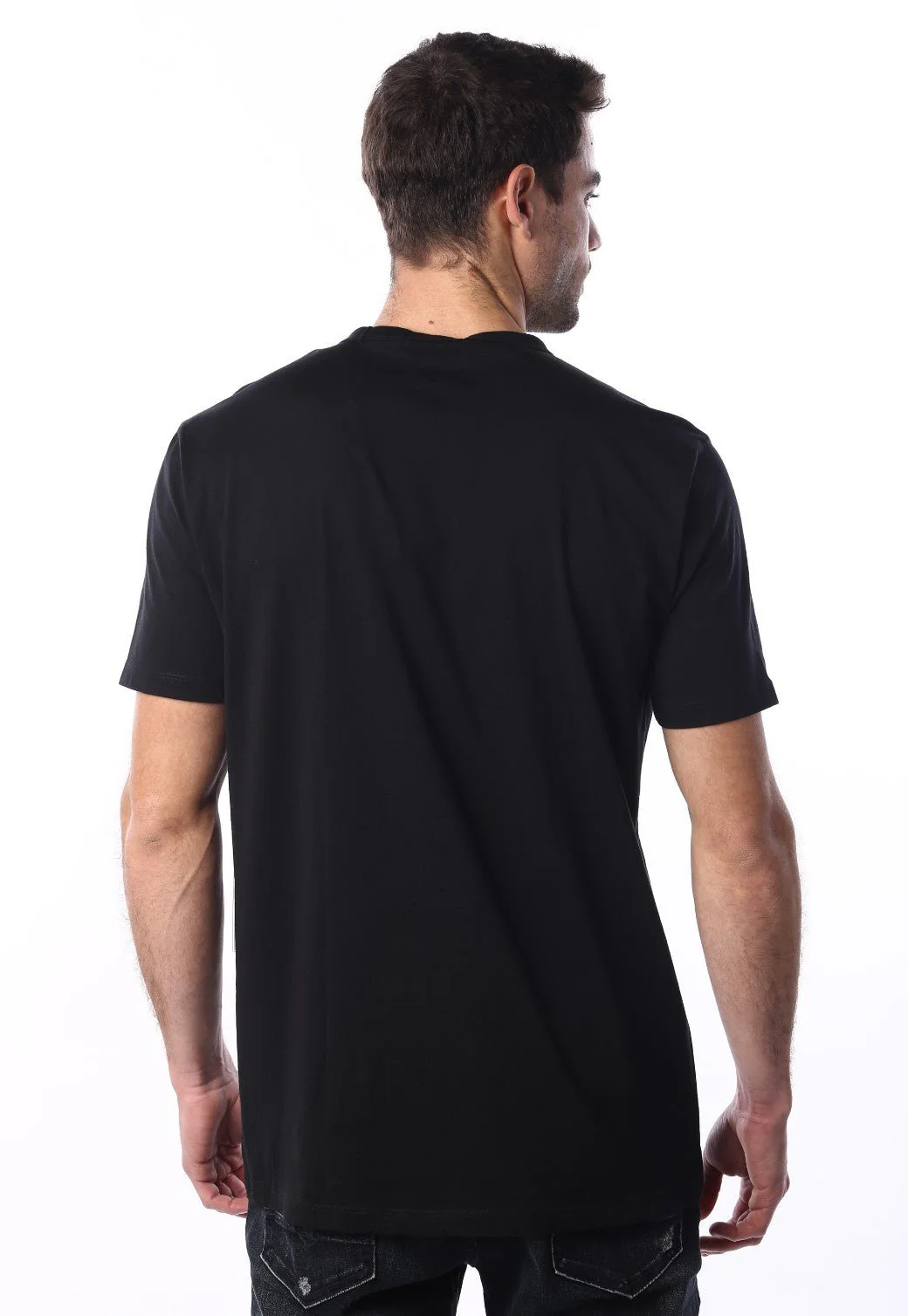 טי שירט קצרה עם מפתח צוואר עגול גברים - Image 3