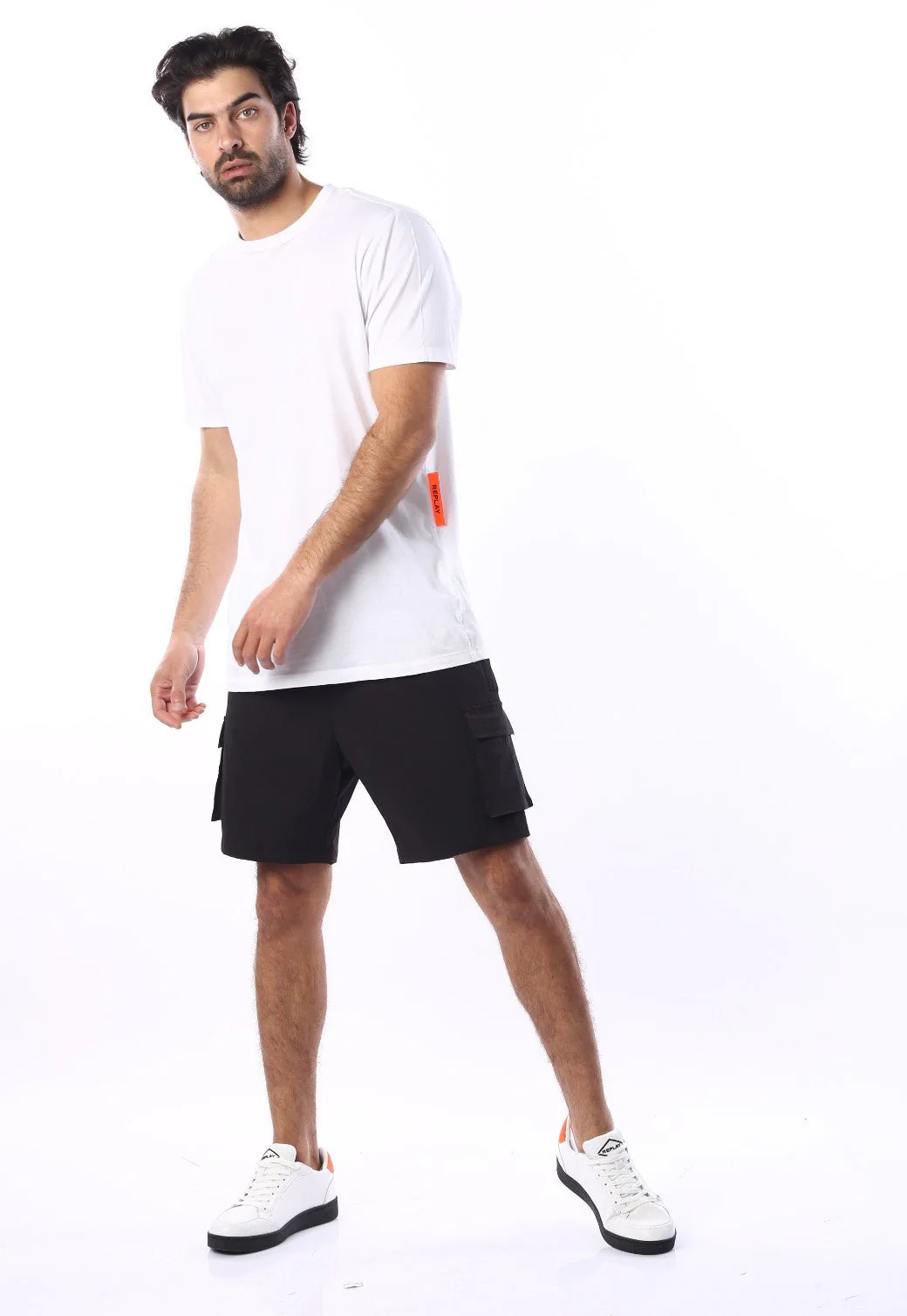 טי שירט קצרה עם מפתח עגול גברים - Image 4