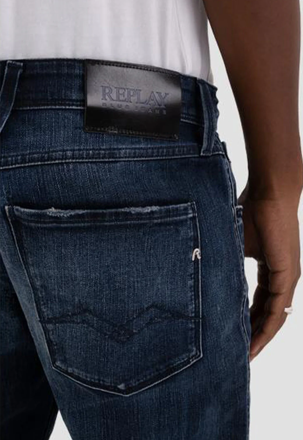 מכנסי ג'ינס Slim Fit ANBASS בצבע כחול גברים - Image 4