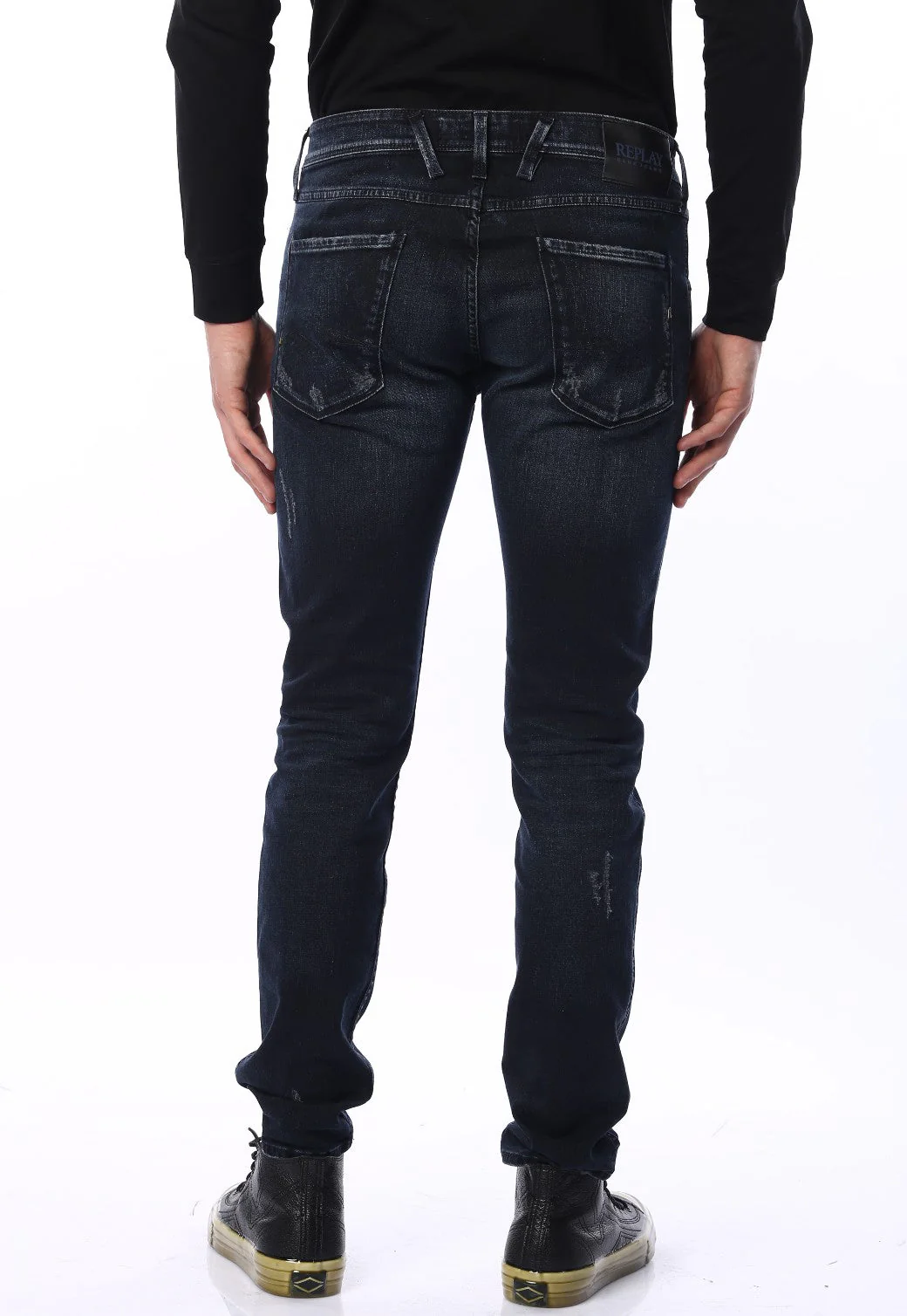 ג'ינס Anbass Slim עם שפשוף גברים - Image 3