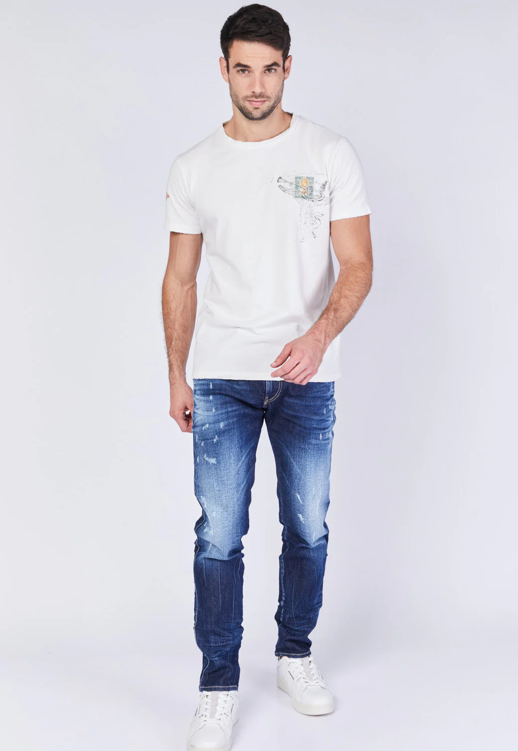 ג׳ינס ANBASS סקיני שפשופים גברים - Image 4