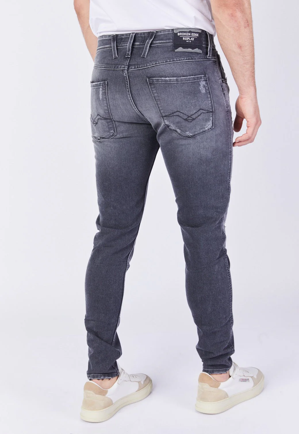 ג'ינס Slim Fit BRONNY עם קרעים מתופרים גברים - Image 3