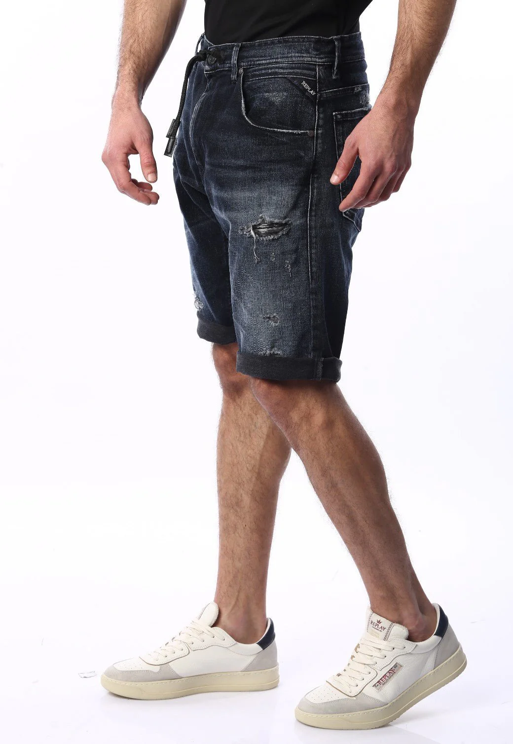 ג'ינס קצר ברמודה עם שפשופים גברים - Image 2