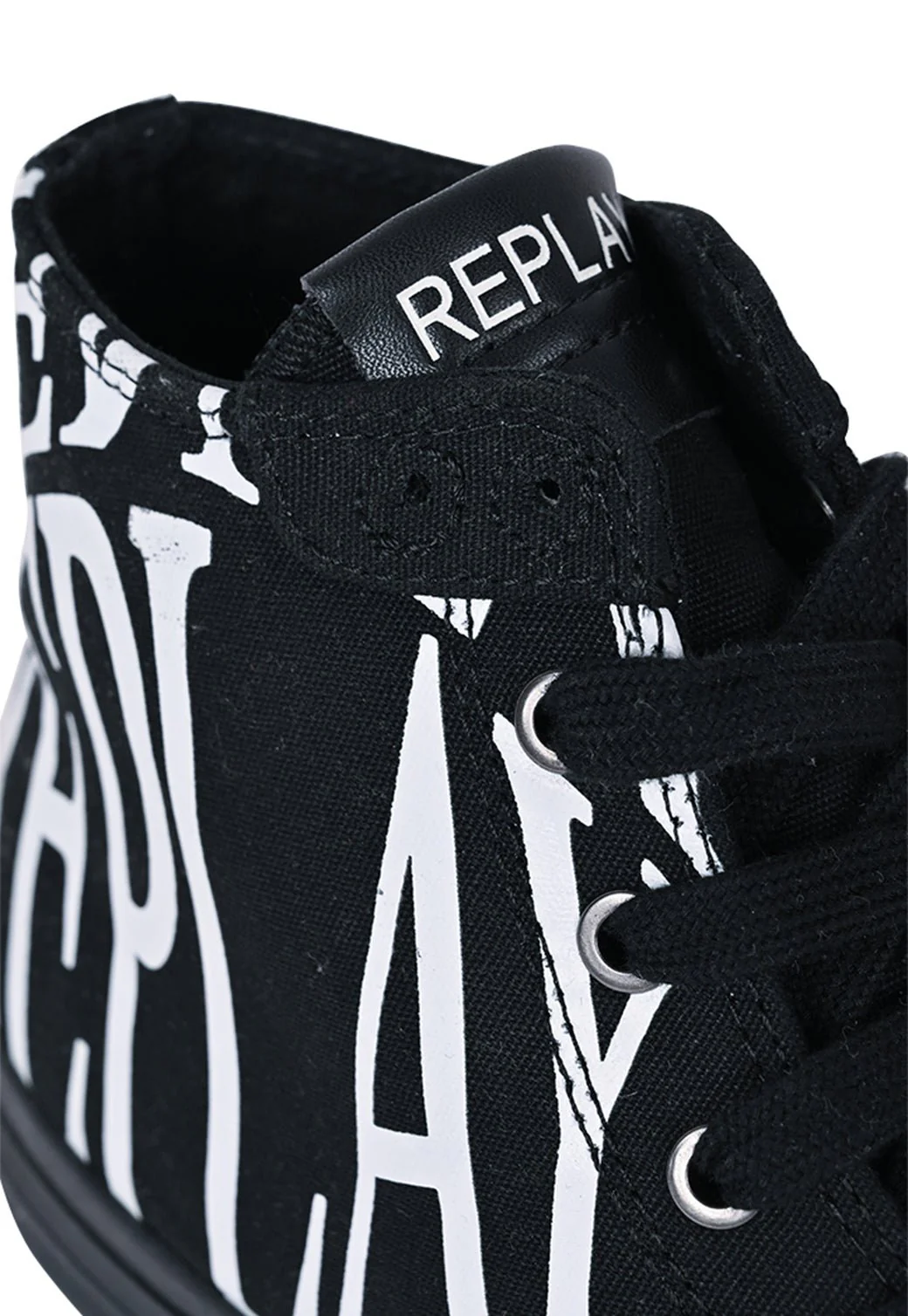 נעלי סניקרס גבוהות Snap Denim Print עם הדפס גברים - Image 7